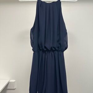 Elegant Navy Blue Sleeveless Romper